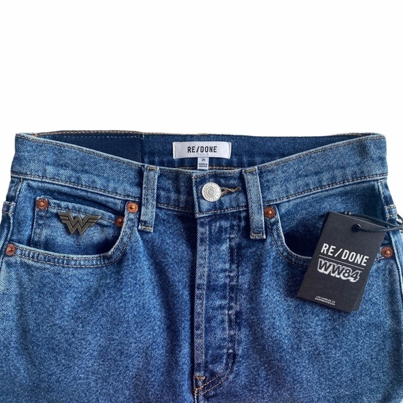 Re/Done High Rise Ankle Crop Jeans Retro Indigo Size 25 - Picture 4 of 10
